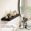 Fun Memories 36 Inch Floating Shelves - Deep Rustic Black Wooden Wall Shelves - Extra Deeper & Thicker Wall Mounted Storage Shelf for Bedroom, Kitchen, Farmhouse - 2 Pack, Rustic Black by CozyNest Decor