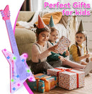 Guitar and Microphone Play Set with Glasses,Music Toys with Music&Light,Kids Karaoke Machine,Music Instruments for Toddlers,Girls,Perschool Educational Toys Gift for Children by TinyTreasures Baby Boutique