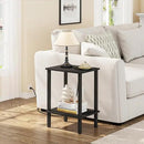 TUTOTAK End Table with Charging Station, Side Table with USB Ports and Outlets, Nightstand, 2-Tier Storage Shelf, Sofa Table for Small Space TB01BK040 by CozyNest Decor