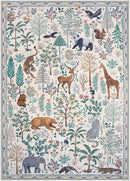 OJIA Jungle Living Room Rug 9x12 Washable Rugs for Bedroom, Ultra-Thin Modern Beige Non-Shedding Large Area Rug Playroom Rug Non-Slip Stain Resistant Accent Carpet for Kids Room Dining by CozyNest Decor