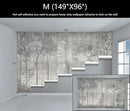 WFBHUA-Vintage Forest Woodland Mural Wallpaper Gray Old Wall Tree Wallpaper for Bedroom Living Room(Not Peel and Stick) by CozyNest Decor