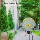 VCUTEKA Gazing Ball, 8" Glass Gazing Balls Sphere for Garden Lawn Outdoor Ornament Yard Decorative, Daisy by CozyNest Decor