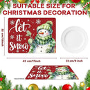 Winter Placemats Set of 6 Let It Snow Plastic Table Place Mats Snowman Dining Mats Washable Seasonal Christmas Holiday Table Decoration for Kitchen Christmas Party Dining by CozyNest Decor