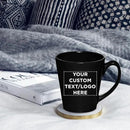 DISCOUNT PROMOS Custom Glossy Ceramic Latte Coffee Mug 12 oz. Set of 100, Personalized Bulk Pack - Perfect for Tea, Espresso, Cappuccino, Hot Cocoa - Black by CozyNest Decor
