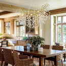 Modern Crystal Gold Chandelier, 36" Large Rectangular Oval Tree Branch Crystal Chandeliers for Dining Room,16-Light Flush Mount K9 Crystal Chandeliers, for Kitchen Island,Dining Room by CozyNest Decor