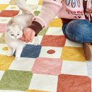 jinchan Runner Rug 2x5 Kids Hallway Washable Rug Indoor Soft Non Slip Modern Diamond Carpet for Nursery Room Bedroom Kitchen Laundry Room Circus on Cream by CozyNest Decor
