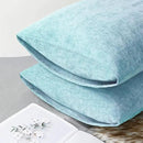 CaliTime Throw Pillow Covers Decorative 20 X 26 Inches Pack of 2 Cozy Chenille Standard Pillow Shams Cases for Couch Sofa Bed Living Room Home Light Blue Grey by CozyNest Decor