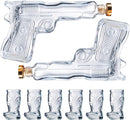 Pistol & Shotglasses Decanter Party Serving Holster Set