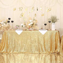 SquarePie Sequin Tablecloth 90 x 156 Inch Gold Sparkly Table Linen for Wedding Party by CozyNest Decor