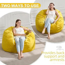 Hobestluk 3FT Bean Bag Chair Giant Bean Bag Chairs for Adults Large Bean Chairs with Removable Cover, Beanbag Chair with Filler, Adult Bean Bag Chairs for Living Room, Bedroom by CozyNest Decor