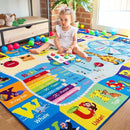 Kids Rugs for Playroom Bedroom Classroom Nursery, Non-Slip and Washable Rugs for Children Toddlers Girls, Educational and Fun Rug Carpets with ABC Alphabet Animals Shapes, 7x10, Blue by CozyNest Decor