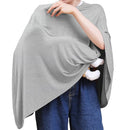 Nursing Cover for Breastfeeding, 360°Full Coverage Nursing Poncho, Rayon Soft & Breathable Breastfeeding Cover up (Smooth Rayon, Knit Grey) by TinyTreasures Baby Boutique