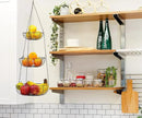 CAXXA 3-Tier Hanging Basket Fruit Organizer Kitchen Heavy Duty Wire Organizer with 2 Free Bonus Metal Ceiling Hooks(Bronze) by CozyNest Decor