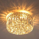 4-Light Crystal Flush Mount Chandelier Light Fixture with K9 Crystals Modern Ceiling Lights Elegant Pendant Lamp for Bedroom,Hallway,Bar,Living Room,Dining Room,H5.9 xW13.7(Bulbs Not Included) by CozyNest Decor