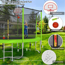 Upgraded 10/12/14/15/16FT Trampoline Outdoor, Large Kids Trampoline with Light, Stakes, Sprinkler, Backyard Trampoline with Basketball Hoop and Net, Capacity for 4-6 Kids and Adults by TinyTreasures Baby Boutique