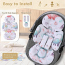 Infant Car Seat Insert, 2-in-1 Head & Body Carseat Support for Baby Newborn Toddler with Strap Covers, Reversible Ultra-Soft Cushion for Baby Carseat, Stroller, Swing & Bouncer by TinyTreasures Baby Boutique