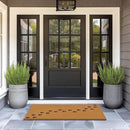 Barnyard Designs Natural Coco Coir Heavy Duty Backing Doormat - Large Cute Non-Slip Front Door Welcome Mat for Outside Entrance or Porch Entry, Brown (30x48, Paws) by CozyNest Decor