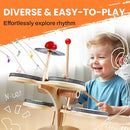 iPlay, iLearn Toddler Wooden Drum Set, Kids Musical Instruments Toy, 8 in 1 Percussion Drum Kit W/Xylophone Cymbal, Baby Montessori Learning Birthday Gifts for 18 Month, 2 3 4 5 6 Year Old Boy Girl by TinyTreasures Baby Boutique