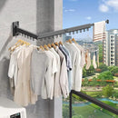 Wall Mounted Clothes Drying Rack - Foldable, Retractable Laundry Hanger with Grey-Rings by CozyNest Decor