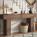 63 Inch Long Console Table for Entryway, Farmhouse Wood Rectangular Sofa Table Behind Couch Table, Narrow Entryway Table for Living Room, Entrance, Hallway, Foyer, Easy Assembly (Brown) by CozyNest Decor