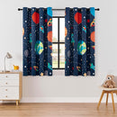Kids Space Themed Blackout Curtains - 2 Panels, Each W52×L54, 100% Blackout, Perfect for Bedroom and Nursery, Energy Saving with Vibrant Cosmos Patterns by TinyTreasures Baby Boutique