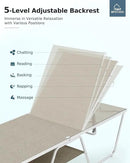 MFSTUDIO Outdoor Chaise Lounge Chair, Patio Recliner Lounge Chair with 5 Adjustable Positions, Patio Pool Tanning Lounger Chair, Textilene, All Weather Use by GreenHaven Gardens