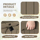 JUMMICO 31 Gallon Resin Deck Box Waterproof Indoor Outdoor Storage Boxes for Patio Furniture Cushions and Garden Tools (Light Brown, 31gallon-2 Packs) by CozyNest Decor