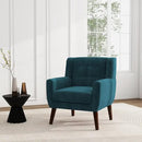 UIXE Accent Chairs Set of 2, Velvet Upholstered Armchair for Living Room, Modern Club Arm Chairs Comfy Single Sofa Button Tufted Bedroom Reading Seat - Blue by CozyNest Decor
