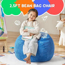 Hobestluk 2.5FT Bean Bag Chair Beanbags Small Bean Bag Chair with Filler Included Teardrop Bean Bag with Removable Cover for Bedroom Living Room (Small, Blue) by CozyNest Decor