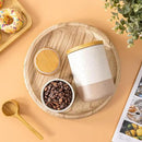 Yangbaga Canister Sets for Kitchen Counter, 80/40/20 OZ Large Ceramic Food Storage Jars with Airtight Wood Lids, Large Kitchen Canisters for Coffee, Sugar, Tea, Flour, Spice by CozyNest Decor