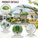 LONA Bird Feeders for Outdoors Hanging – 3 Separate Compartments, 3 Feeding Ports, Weatherproof Dome & 3 Ways to Hang, Large Capacity for Cardinals/Finches (Green，Plus by CozyNest Decor