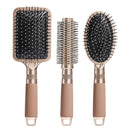 NVTED Hair Brush Set with Detangling Nylon Pins Massage Paddle Brush Cushion Hair Combs Hair Dryer Brush for Women Men Kids Girls (GOLD) by TinyTreasures Baby Boutique