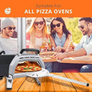 Pizza Turning Peel, 8-inch Pizza Peel Turner Spinner, Long Handle Perforated Aluminum Pizza Peel with Silicone Hook, Pizza Oven Accessories by CozyNest Decor