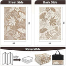 Pauwer Waterproof Outdoor Rug 6x9, Reversible Plastic Straw Patio Camping Rug, Indoor Outdoor RV Mat Carpet for Deck, Camper, Porch, Balcony, Backyard, Picnic, Floral Brown by GreenHaven Gardens