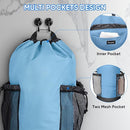 BALEINE 120L Laundry Bag Backpack, 900D Oxford Fabric Large Travel Laundry Bags with Shoulder Straps and 2 Mesh Pockets for College Dorm, Apartment, Laundromat (Blue, 120L) by TinyTreasures Baby Boutique