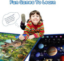 Bilingual Interactive for Kids Talking Dinosaur Space Poster for Kids Learning and Educational Toys,Talking Educational Dinosaur Toy for Ages 3 to 12 Years Old,Space Theme Wall Decor for Preschool by TinyTreasures Baby Boutique