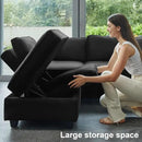 Belffin Modular Sectional Sofa Couch with Reversible Chaise Velvet L Shaped Couch Sofa with Storage 4-seat Convertible Sectional Sofas Black by CozyNest Decor