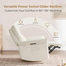 CHITA Power Recliner Chair, Electric Triple-Motor Swivel Glider Nursery Rocking Chair with Adjustable Power Headrest and Lumbar Support, GREENGARD Gold Certified, Solid Wood Base, Linen by TinyTreasures Baby Boutique