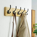 Dseap Coat Rack Wall: Patented, Heavy-Duty, 5-Double-Hooks Wooden Wall Mounted Coat Rack Coat Hanger Hook Rail for Winter Coats Hat Jacket Clothing, Light Brown, Pack of 2 by CozyNest Decor
