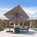 PURPLE LEAF 8' X 10' Left-right Tilting Outdoor Patio Umbrella Swivel Offset Cantilever Heavy Duty Rectangle Aluminu Umbrella with UV Resistant for Deck Pool Patio Backyard, Ash Mocha by GreenHaven Gardens