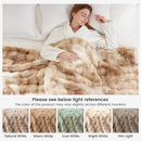 Cozy Bliss Faux Fur Throw Blanket for Couch, Fuzzy Soft Plush Thick Bubble Blanket for Sofa Bedroom Living Room, 60 * 80 Inches Tie-dye Beige by CozyNest Decor