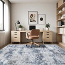 Area Rug 9x12 Washable Rugs: Abstract Large Living Room Rugs with Non-Slip Backing, Stain Resistant Indoor Floor Carpet for Bedroom Dining Room Table Nursery Hallway Home Office Blue/Gray/Black by TinyTreasures Baby Boutique