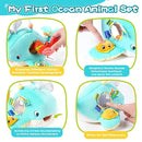 Koty Baby Toys 6-12 Months, Montessori Sensory Toys,My First Ocean Whale House Toy with 6 Sea Animals | Bell Shell, Squeaky Seahorse & Crinkle Paper | Baby Gift by TinyTreasures Baby Boutique