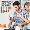 Wooden Spoons for Cooking, Nonstick Cooking Utensil Set with 5 Piece Acacia Wooden Spatulas and Spoons, as well as a Extra Whole Wood Spoon Rest, Terrific for Everyday Kitchen Tasks by CozyNest Decor