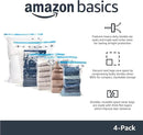 Amazon Basics Vacuum Compression Space Saving Storage Bags with Hand Pump for Clothes Packing, Ideal for Blankets, X-Jumbo Pack of 4 by CozyNest Decor