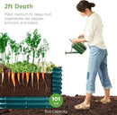 Best Choice Products 4x2x2ft Outdoor Metal Raised Garden Bed, Oval Deep Root Planter Box for Vegetables, Flowers, Herbs, and Succulents w/ 101 Gallon Capacity, Rubber Edge Guard - Peacock Blue by GreenHaven Gardens