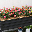 Outsunny Raised Garden Bed with Galvanized Steel Frame, Storage Shelf and Bed Liner, Elevated Planter Box with Legs for Vegetables, Flowers, Herbs, Dark Gray by GreenHaven Gardens