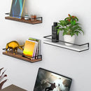 Meangood Floating Shelves Wall Mounted Set of 2, Wall Shelf with Towel Bar Rustic Wood Wall Storage Shelves for Bedroom,Living Room,Bathroom, Kitchen Rustic Brown by CozyNest Decor