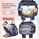 Dikaslon Diaper Bag Backpack with Portable Changing Pad, Pacifier Case and Stroller Straps, Large Unisex Baby Bags for Boys Girls, Multipurpose Travel Back Pack Moms Dads, Navy Blue by TinyTreasures Baby Boutique