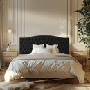 Velvet Upholstered Headboard King/Cal King Size Latest Model Wall Mount, Bed Frame Mount, Featuring High-Density Sponge Padding, Luxury Texture Easy Assembly Comfort and Style-Black by CozyNest Decor